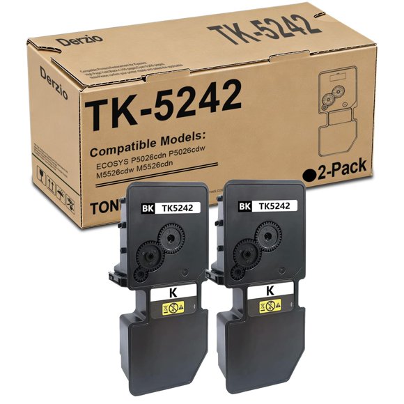 Cartucho De Tóner Tk 5242 Negro Compatible Paquete De 2