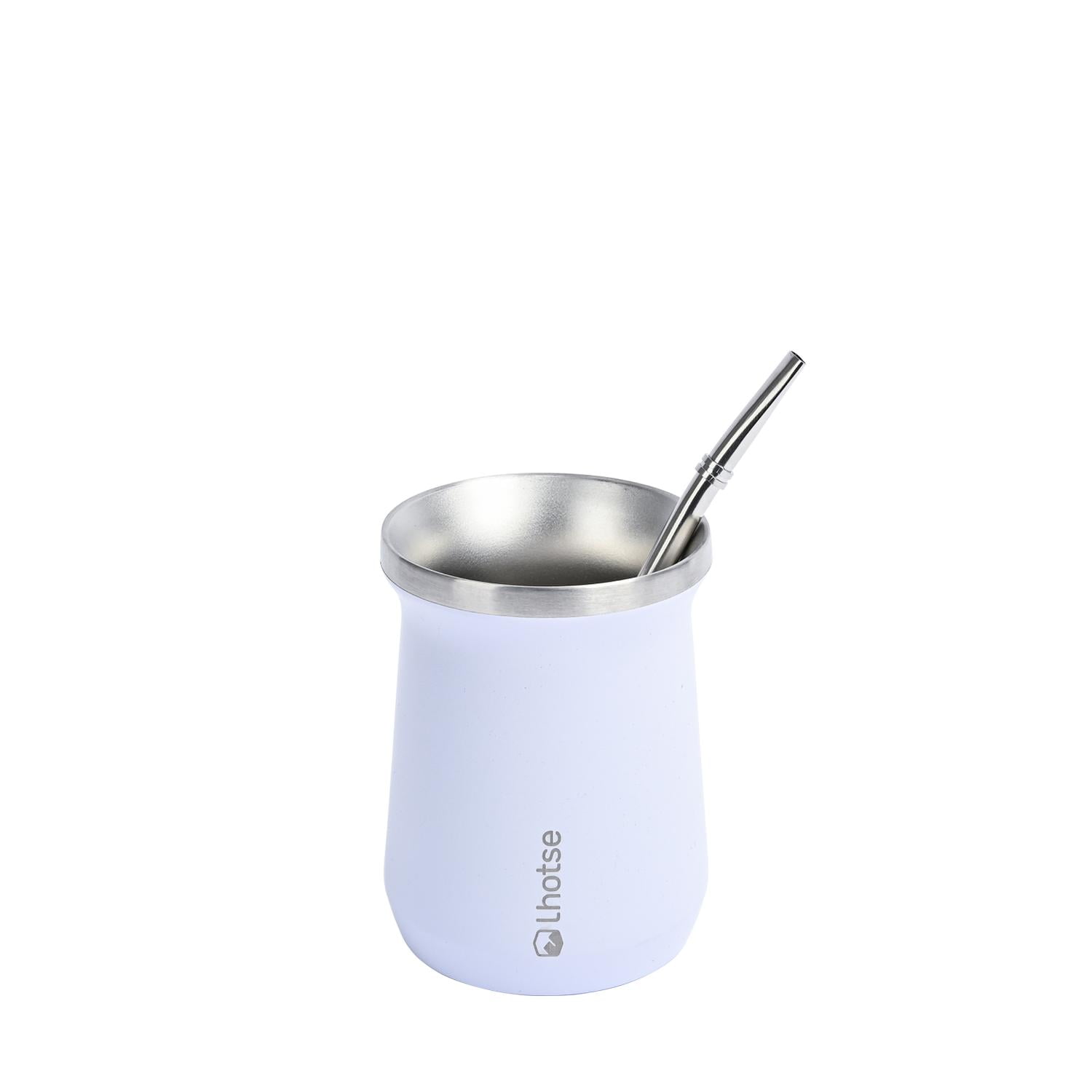 Mate Acero Inoxidable Con Bombilla Lhotse Blanco