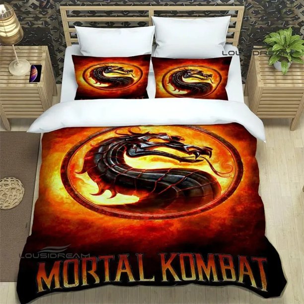 Mortal Kombat Cartoon Printed Bedding Sets exquisite supplies set duvet cover bed comforter set bedding set luxury birthday giftBed Sheets