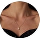thumbnail image 1 of Gargantilla de perlas delicadas para mujer, cadena de perlas gruesas chapada en oro de 14 quilates, minimalista, con cierre de clip de papel cubano y perlas plateadas, joyería de uso diario para regal, 1 of 7