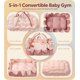 thumbnail image 2 of Gimnasio de Juego para Bebé Mallify 5 en 1 de Peluche Rosa con Mantita, 2 of 7