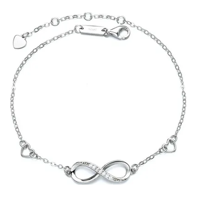 Genérico - Pulsera Amor Infinito Plata 925 Con Corazones