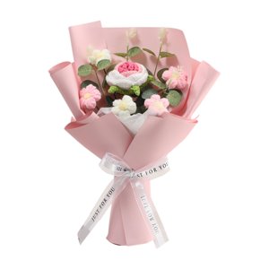 Magideal - Decoración De Flores De Flor De Crochet Decoración De Flores Preservada Arreglo Floral Flor Artificial Hecha A Mano Para El Hogar Mamá De Acción De Rosa