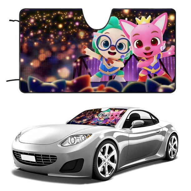 Pinkfong Parasol Para Parabrisas Delantero Protector Plegable Visera Solar Para Auto Bloquea Rayos Uv Mantiene Tu Vehículo Fresco 130cm*70cm