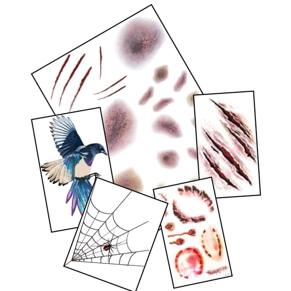 Tatuajes Temporales InkWear Halloween Pack de 5 - Escalofriantes