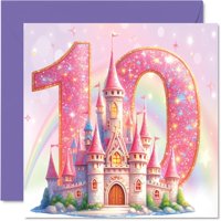 Tarjeta De Cumpleaños Stuff4 Fairy Princess Castle Para Niña De 10 Años