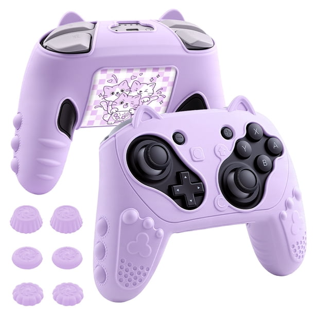 Funda Protectora de Silicona para Controlador Switch 2 Pro con Tapas de Joystick y Stickers – Accesorios de Gamepad Suaves y Cómodos