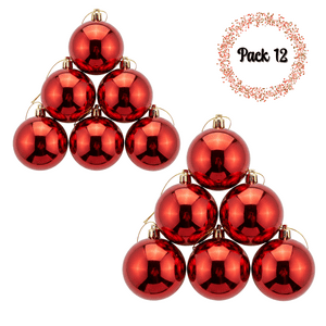 Genérico - Pack 12 Esferas Navidad Rojas 12Cm Decoración Colgantes