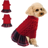 Xusx111 - Suéter Para Perros Suéteres Elásticos Para Gatos Suéter Cálido Abrigos Para Mascotas Ropa Para Perros Gruesa Con Corbata Vestido De Suéter De Cuello De Tortuga Suave Para Mascotas Suéteres D