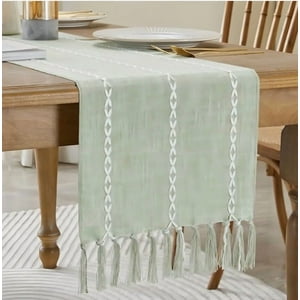 Atlas - Camino De Mesa Lino Y Algodon Verde