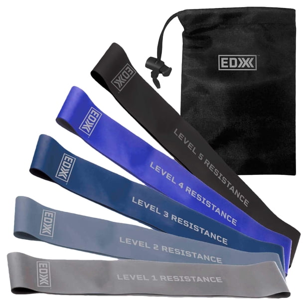 Paquete de 5 bandas Resistance Loop Bands EDX con bolsa de almacenamiento, color azul marino