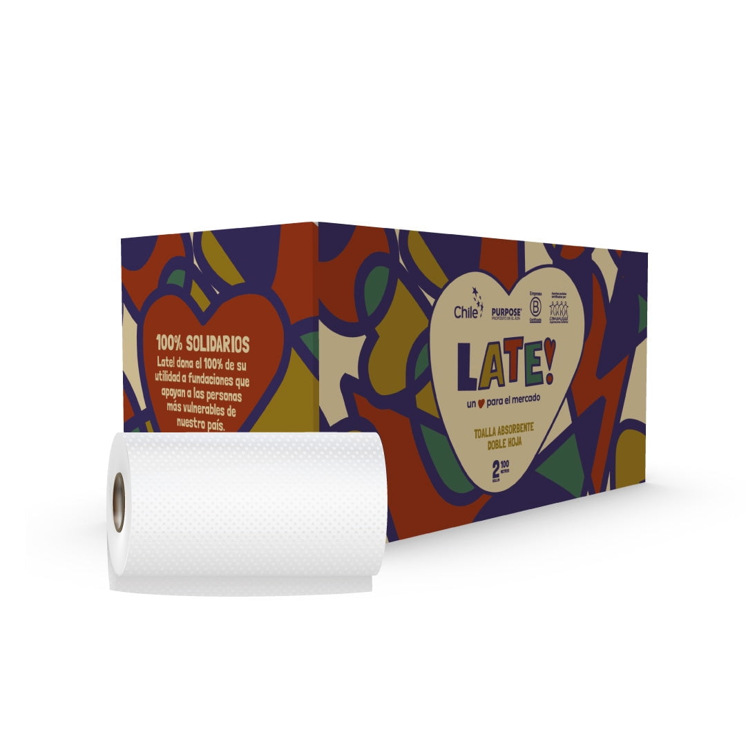 Late! - Toalla Papel Doble Hoja 100m 2u