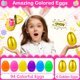 thumbnail image 3 of Huevos de Pascua de plástico ZICZLI, 100 piezas, 3 grandes con 6 huevos dorados, 3 of 8
