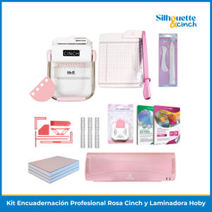 We R - Kit Encuadernación Profesional Rosa Cinch Y Laminadora Hoby