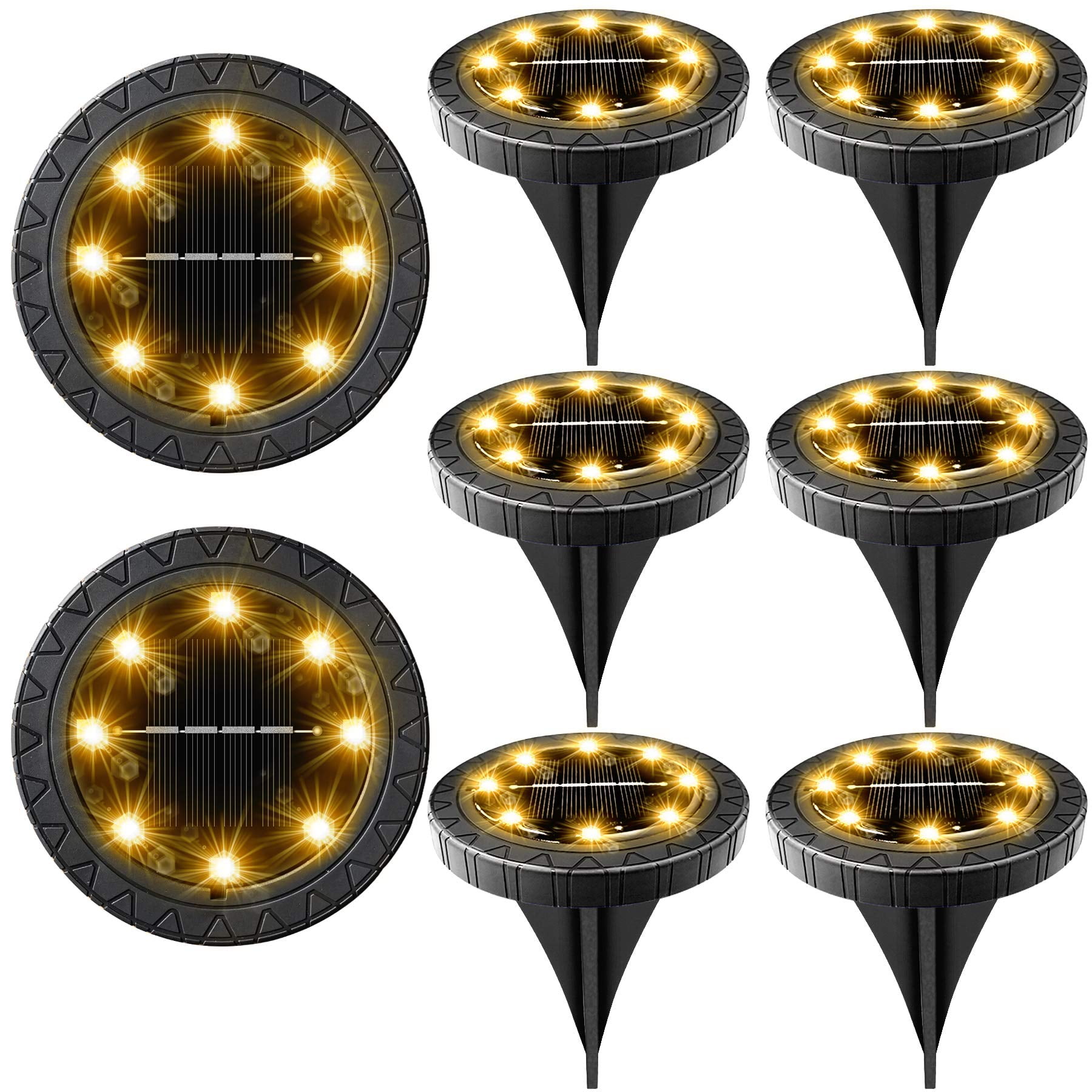 Kdorrku - Luces Led De Disco Para Exteriores Con Energía Solar Paquete De 8
