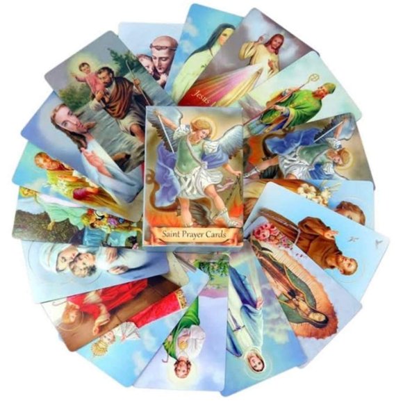 Paquete de tarjetas sagradas Autom, surtido de oraciones de santos católicos
