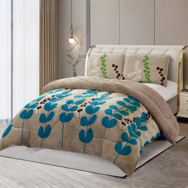 Genérico - Plumon De Invierno Plush Liso Con Chiporro De 2 Plazas + 2 Fundas Para Almohada Cipi2p-30