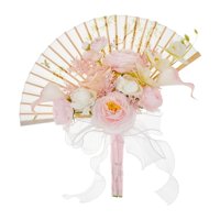 Bothyi - Bouquet Bouquet Fan Decorativo De Novia Para La Ceremonia De Graduación De Aniversario Pink