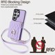 thumbnail image 4 of Para Samsung Galaxy S26 Ultra 5G Funda Tipo Cartera con Bloqueo RFID, Cubierta Abatible Magnética, Múltiples Ranuras para Tarjetas, Bolsillo con Cierre, con Soporte de Anillo Giratorio de 360 °,, 4 of 10