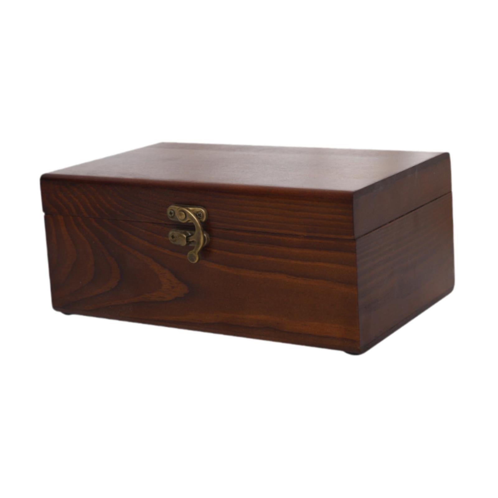 Magideal - Caja De Costura De Madera, Soporte Para Accesorios De Costura, Caja De Recuerdos Vacía Con Tapa, Organizador De Suministros De Costura Para Principian