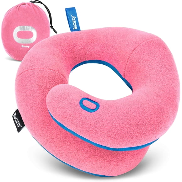 Almohada cervical de viaje BCOZZY Kids (3-7 años), suave para niños pequeños, rosa