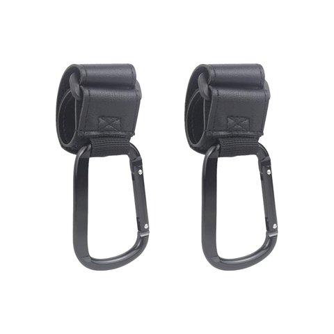 Magideal - 2 Piezas Ganchos Para Cochecito De Bebé Clip Ganchos Para Cochecito Mosquetón Multipropósito Ganchos Para Cochecito Accesorios Para Carrito De Compras Negro