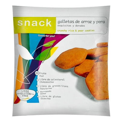 Galletas De Arroz Y Pera Sin Gluten Bolsa 50 G Snack Adventure