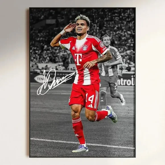 Cuadro Luis Díaz Bayern Munich Firmado + Marco