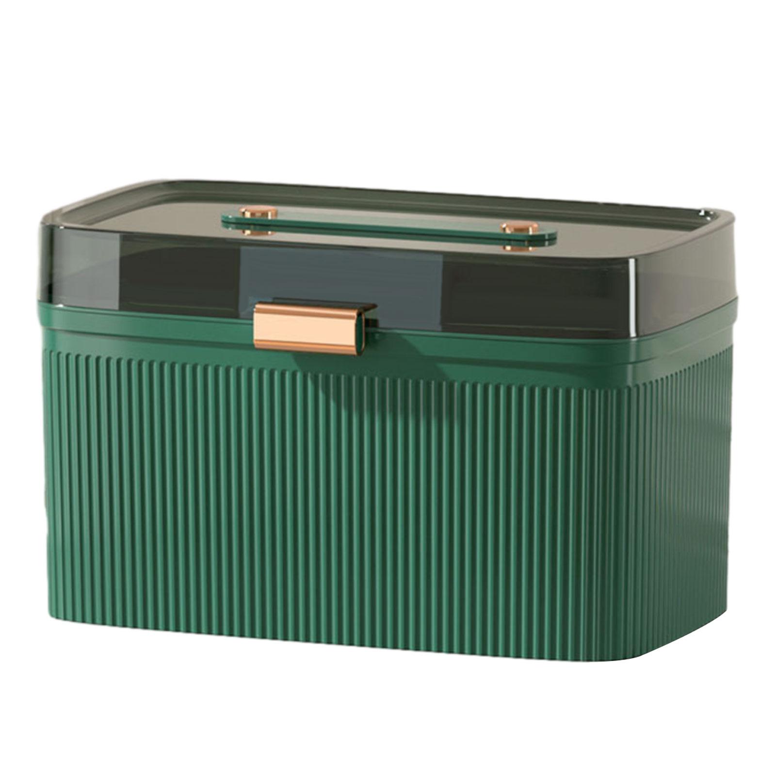 Magideal - Estuche De Almacenamiento Para Botiquín De Primeros Auxilios, Contenedor Doméstico Multiusos, Organizador Para Coser Actividades Al Aire Libre, Cosmét L Verde Oscuro