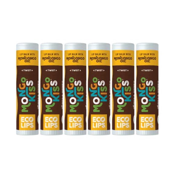 Bálsamo labial Eco Lips Mongo Kiss Vanilla Honey, paquete de 6