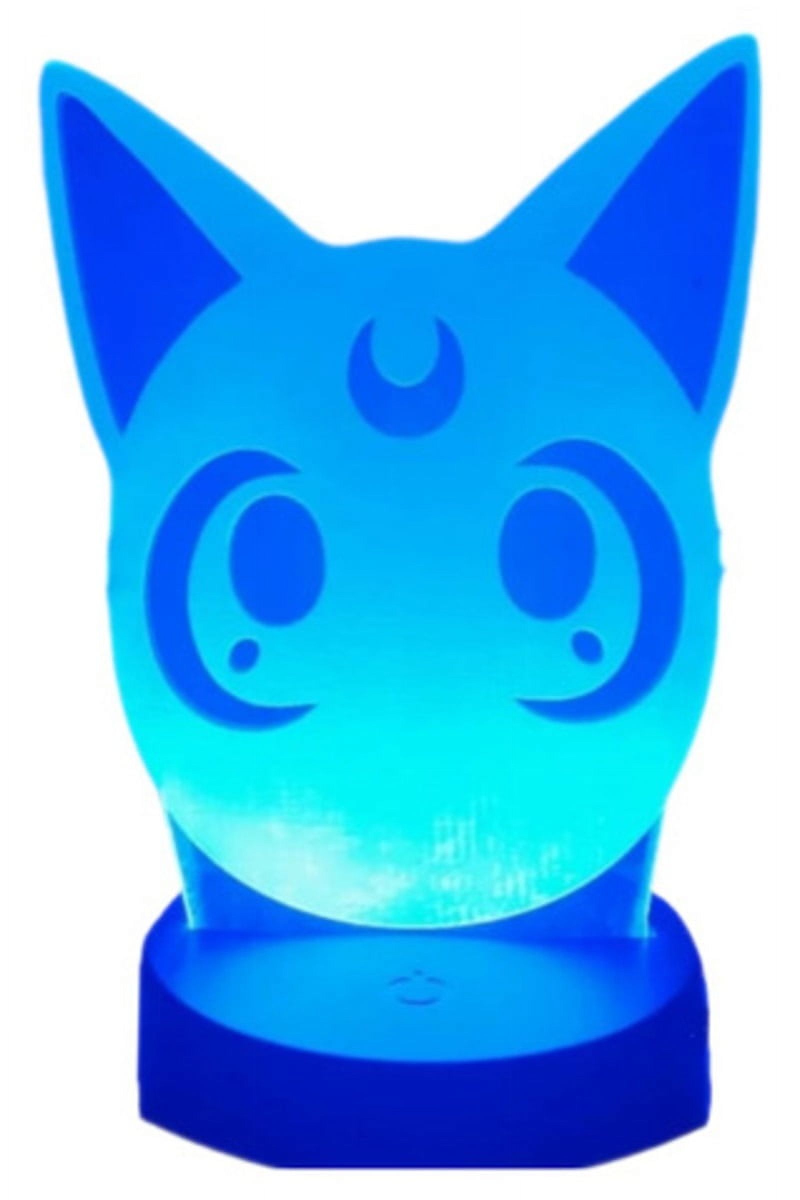Figurina 3D Gatto Con Luna E Cristallo A Cuore - Luci LED Colorate, Statuetta Decorativa Notturna