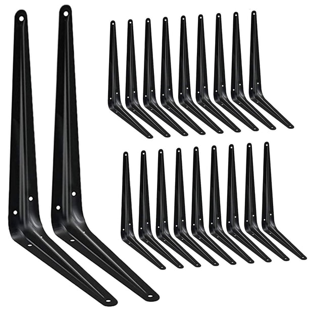 Soportes de estantería Janyang, 20 unidades, 30 cm, metal de hierro negro, muy resistentes
