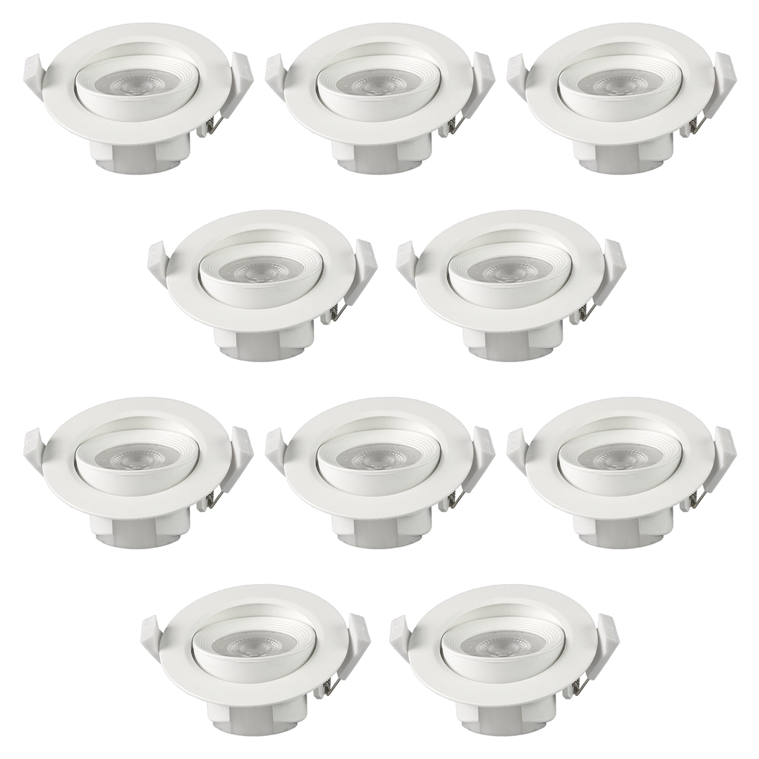 Genérico - Pack 10 Foco Basculante Led Embutido Spot 6.5w Frío Redondo