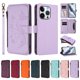 thumbnail image 3 of Funda Cartera Mariposa para [iPhone 16 Pro Max] con Soporte y Cremallera Morado claro, 3 of 6