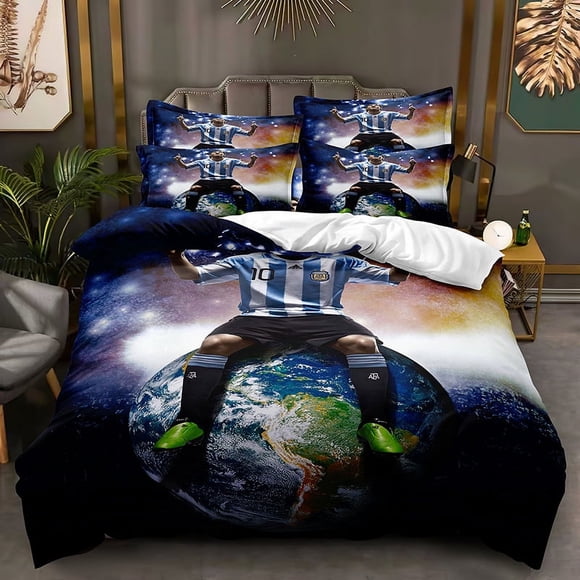 Football Star C- L-u-o M-a-s-s-e-y Printed Quilt Cover Pillowcase Three-Piece Set
