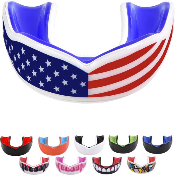 Protector bucal deportivo Oral Mart con bandera de EE. UU., para adultos