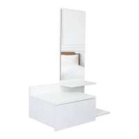 Fm Furniture - Mueble Recibidor De Pared Living 1 Cajon 90X60X35 Cm Blanco