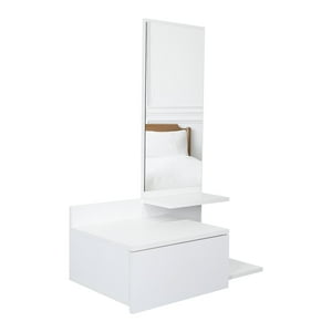 Fm Furniture - Mueble Recibidor De Pared Living 1 Cajon 90X60X35 Cm Blanco