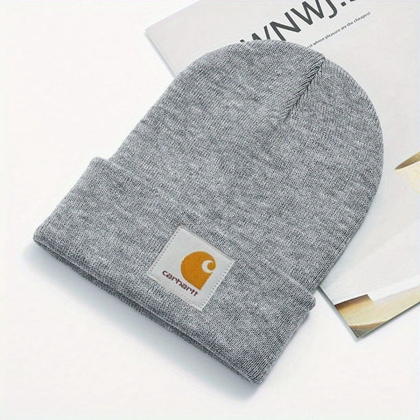 Warm and Cozy Unisex Knit Beanie with Solid Color and Skull Design - Perfect for Skiing, Autumn, and Winter