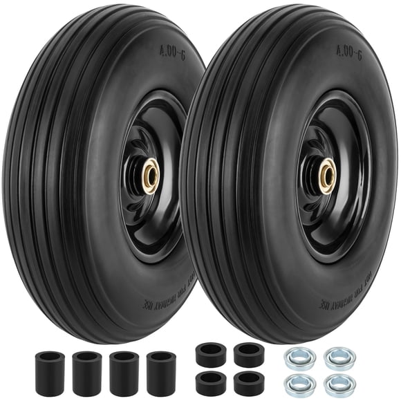 Rueda y neumático CMOOD 13" 4.00-6 macizo antipinchazos, 2 piezas