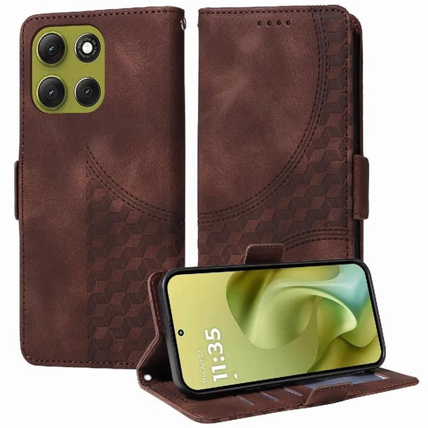 Carcasa FOXDOCK Motorola Moto G86 de cuero PU, diseño acolchado clásico, protección contra caídas y rayones