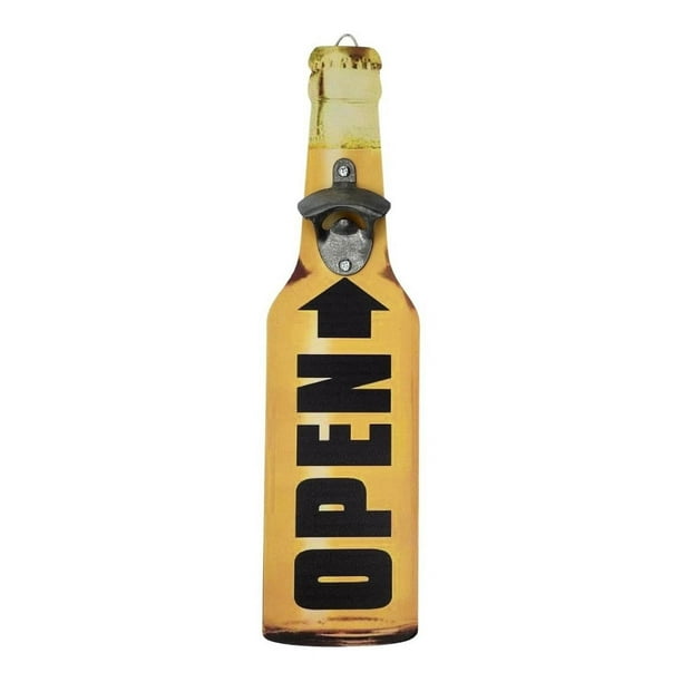 Abridor De Botellas Decorativo Para Pared Hogar Bar Terraza amarillo