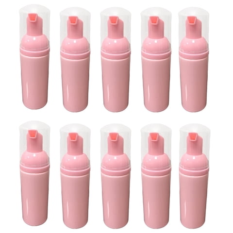 Magideal - 10 Botellas De Bomba De Espuma De Plástico, Mini Dispensador De Espuma Portátil De 60 Ml, Dispensador De Jabón De Manos Para Jabón De Manos, Limpiador Rosa