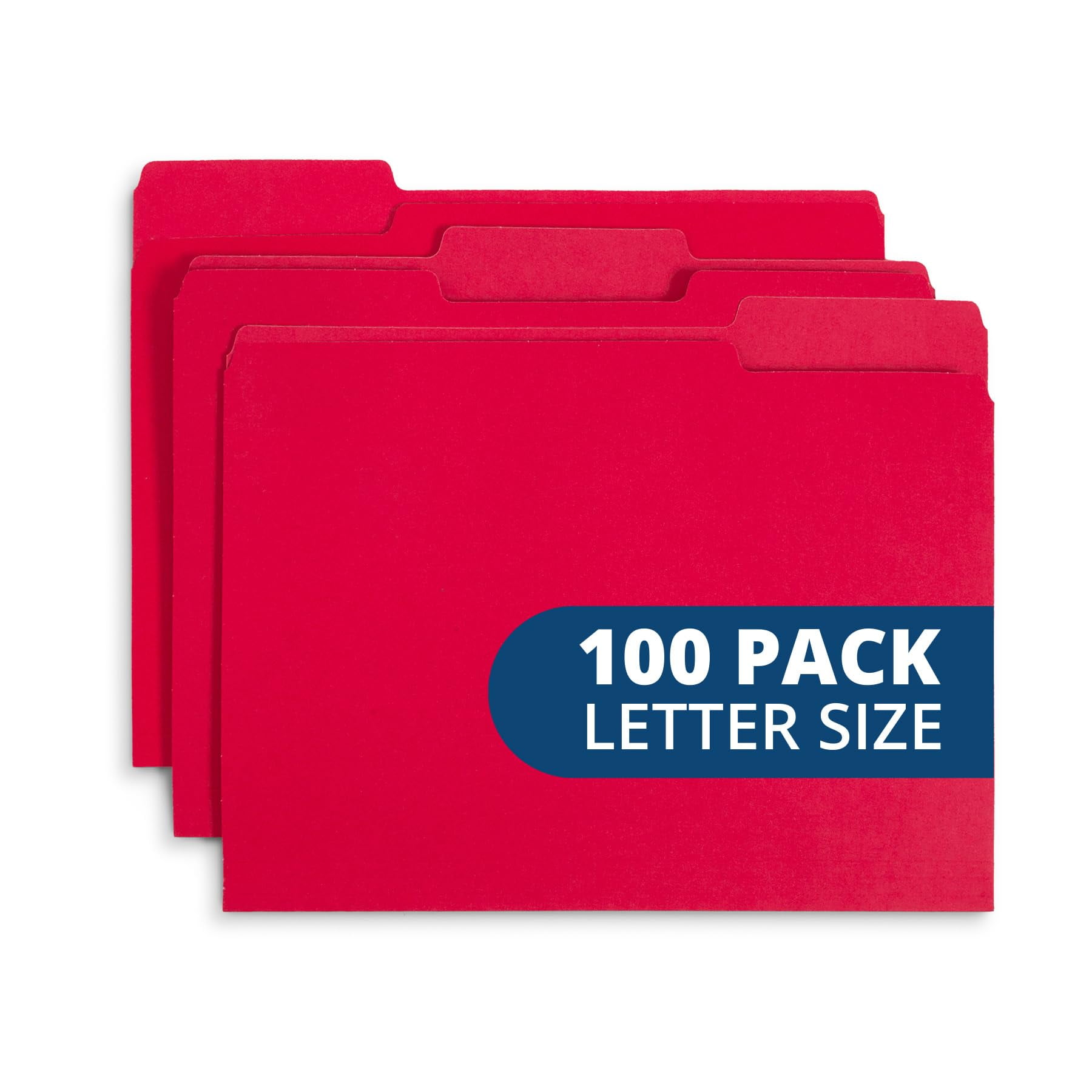 Carpeta De Archivos Blue Summit Supplies Con Lengüeta Cortada 1/3, Tamaño Carta, Roja