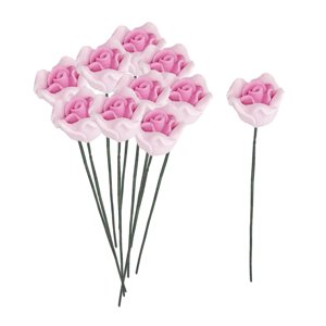 Magideal - 10 Piezas De Flores Rosas Artificiales, Adornos En Miniatura, Accesorios De Jardín, Decoración , Decoración De Paisaje Para Casa De