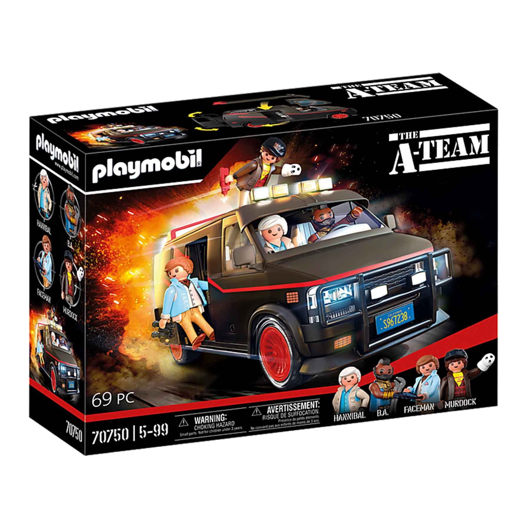 Furgoneta A-team De Juguete Playmobil Con Puerta Corredera, Área De Carga Y Herramientas