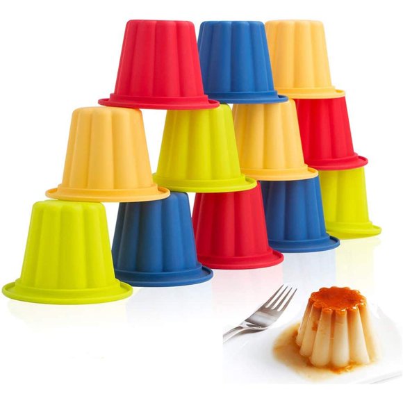 Juego de 12 tazas de silicona Webake de 100 ml (3,4 oz)