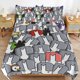 thumbnail image 1 of Castle Crashers Duvet Cover Set 3 Piece Bedding Set Double Sided Printing Decorative Comforter Cover Set, 1 of 5