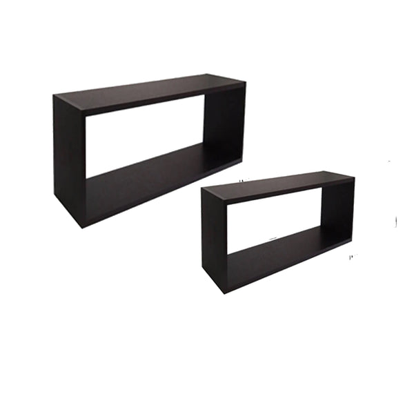Vgo - Estante Flotante De Madera Negro 40X27X12Cm