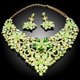 thumbnail image 4 of 2 Pzas Conjuntos de Joyería para Mujer Joyería de Cristal Verde para Mujer Collar y Aretes Brillantes Compromiso Boda Conjuntos de Joyería para Novias Dama de Honor, 4 of 7